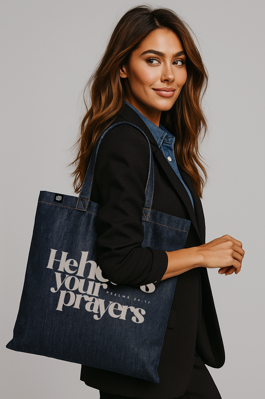 He Hears Your Prayers – Faith Tote Bag